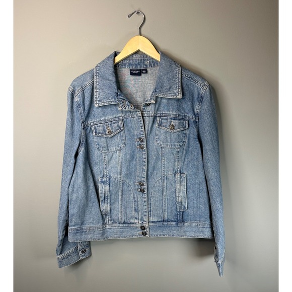 Sonoma Goods For Life Jackets & Blazers - Sonoma Denim Y2K Jacket Womens Large Blue Button Front Cotton